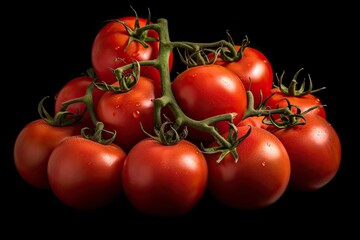 Tomatoes with black background