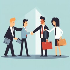 Professionalism and Success: Business Etiquette and Congratulatory Handshakes to End Meetings, Generative AI
