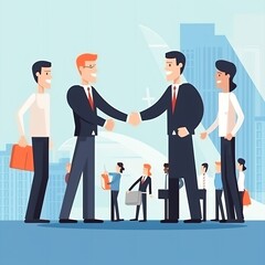 Professionalism and Success: Business Etiquette and Congratulatory Handshakes to End Meetings, Generative AI