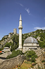 Fototapeta na wymiar Hajji Alija mosque in Pocitelj. Bosnia and Herzegovina