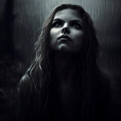 Girl and rain