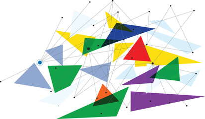 Data connection, Abstract banner with a modern low poly design