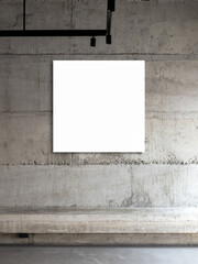 A white blank template of square picture frames, vertical style. Empty square artist canvas space...