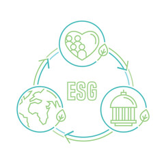 ESG concept. Editable vector illustration. Ad, print, poster