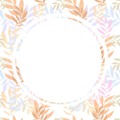 Frame card with flowers. Transparent background template for birthday, wedding, anniversary, Mother's Day greetings. Invitation to holiday with Copy space