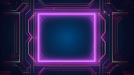 Fototapeta premium lux background with neon frame. generative ai