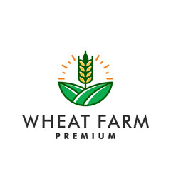 Wheat Farm Agriculture Logo Design Vector Illustration