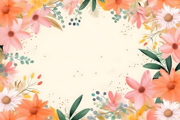 Obraz premium natural background with floral frame. generative ai