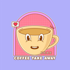 Design vector hand drawn cofee cup illustration