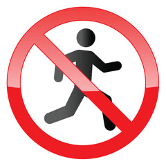 No run sign, vector illustration