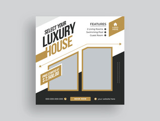 Real estate social media post web banner template