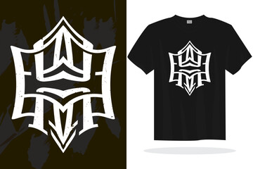 Modern t shirt design vector template with random graphics