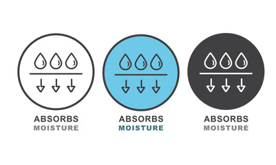 Absorbs moisture sign, label, icon,vector.