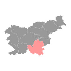 Southeast Slovenia map, region of Slovenia. Vector illustration.