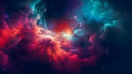 Fototapeta na wymiar Colorful space galaxy cloud nebula, Universe science astronomy, Stary night cosmos, Supernova background wallpaper created with Generative AI