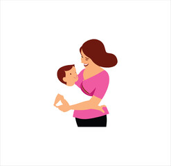 A woman with her baby avatar vector art.
