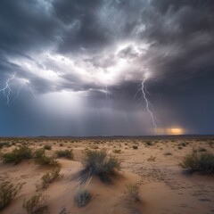 Natural Occurrence: Thunderstorm in the Desert, Generative AI