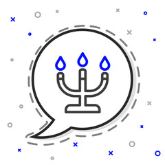 Line Candlestick icon isolated on white background. Happy Valentines day. Colorful outline concept. Vector