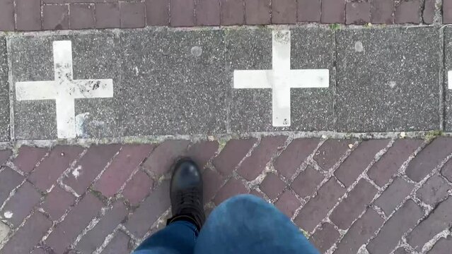 Baarle Hertog, Belgium and Baarle Nassau, Netherlands April 10, 2022 most complicated International border in Europe. Baarle village territory divided into bits of Belgian and Netherlands territories.