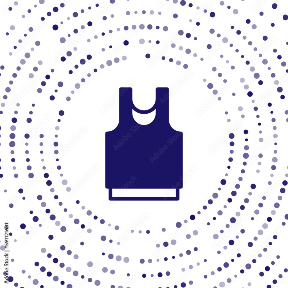 Poster blue undershirt icon isolated on white background. abstract circle random dots. vector