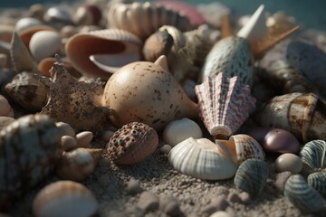 A collection of seashells and other beach finds, Generative AI