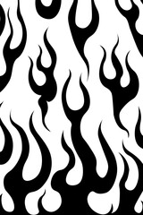 Y2k flame retro abstract background of the 00s-90s. black fire tribal. Groovy psychedelic style. Vector illustration in simple linear style EPS