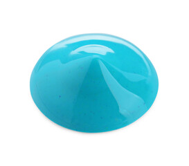 Sample of turquoise paint on white background