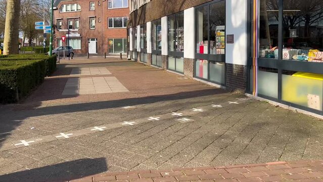 Baarle Hertog, Belgium and Baarle Nassau, Netherlands April 10, 2022 most complicated International border in Europe. Baarle village territory divided into bits of Belgian and Netherlands territories.