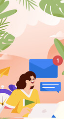 Business people working in flat vector concept operation hand drawn illustration
