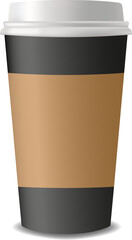 Realistic paper coffee cup on transparent background. Empty coffee cup. Coffee cup Mockup. 3D vector mockup. Vector EPS 10