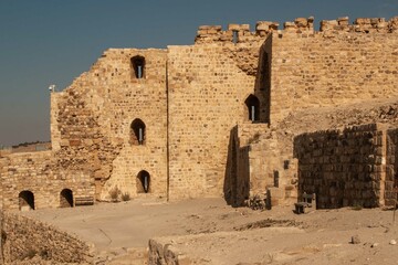 Jordan. Majestic and impregnable fortress of El-Karak or 