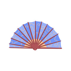 chinese hand fan cartoon vector illustration