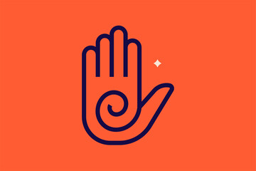 mystical learning   illustration in flat style design. Vector illustration.