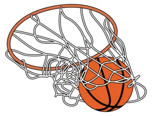 Foto op Plexiglas basketball hoop slam dunk © Vectors