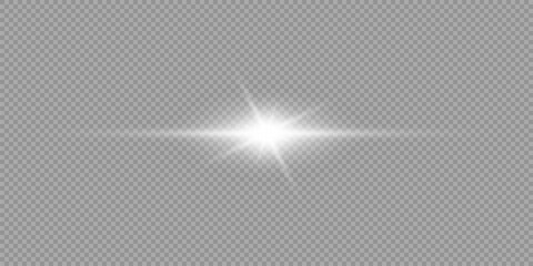 White horizontal light effect of lens flares