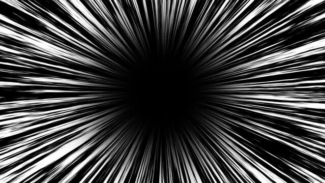 Black and white anime speed lines overlay. Radial centered lines of various shapes.