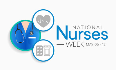 National Nurses week is observed in United states from May 6 to 12 of each year, to mark the contributions that nurses make to society. Vector illustration - obrazy, fototapety, plakaty