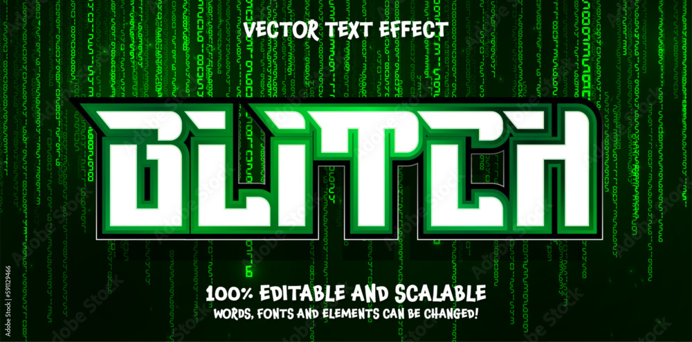 Poster futuristic and editable glitch text effect