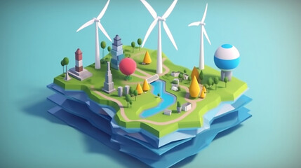 green concept, sustainable, energy, technology. Created using generative AI.