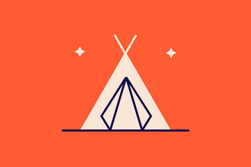  tent   illustration in flat style design. Vector illustration.