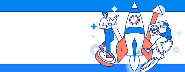 Business people working in flat vector concept operation hand drawn illustration
