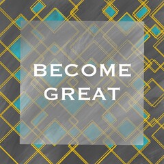 Become Great Dark Black Diamond Gold Turquoise Square 