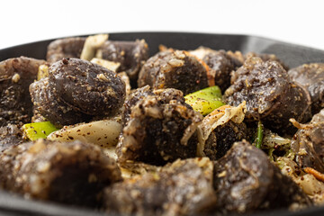 Stir-fried white sundae on white background