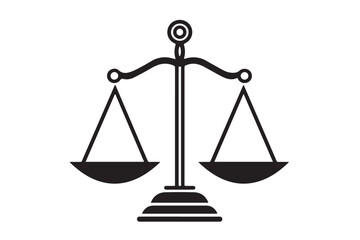 Justice Icon. Vector Illustration of a Lawyer's Scale for Legal Justice Sign