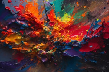 A colorful abstract painting with texture, Generative AI