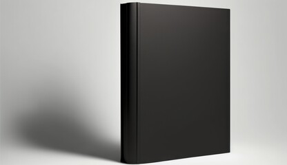 Black blank book cover on white clean background, mockup