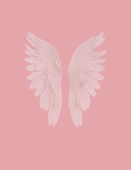 pink angel wings, generative ai, Angel wing Notebook Cover 