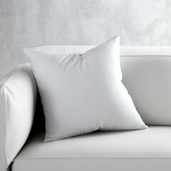 white pillow on the sofa, mockup