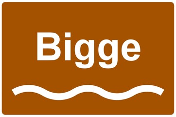 Illustration eines Flussnamenschildes des Flusses 