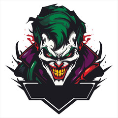 Clown E-Sport vector mascot logo design with modern illustration concept style for badge. smile clown illustration for sport and esport team © serdjo13